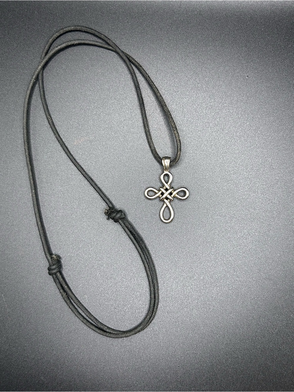 Celtic Well Being Bowen Knot Cross Pendant Cord Necklace 21”